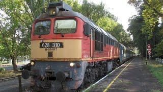 Hungary: MAV Class 628 (M62) diesel locomotive leaving Badacsony on the shore of Lake Balaton