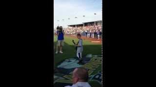 9 year old Aidan Fisher playing National Anthem on Guitar