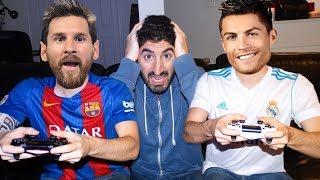 RONALDO PLAYS FIFA 18 WITH MESSI | Footy Friends