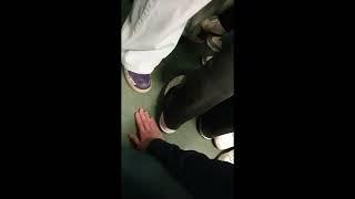 hand trample attempt in the metro