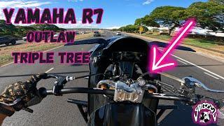 Yamaha R7 Outlaw Triple Tree and Dirt Bars Install | Moto Vlog Review, 4K