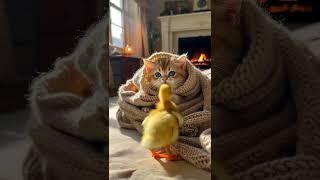 This Kitten’s Duckling Hug Will Restore Your Faith in Love 