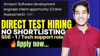 Direct Test Hiring 2025 Batch | Amazon OFF Campus Drive For 2024, 2025 | Off campus placement 2024