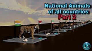 National Animals of all Countries | Part - 2 | Countries, Flags and animal names etc | #animals