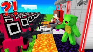 JJ and Mikey Security House vs SQUID GAME - Maizen Minecraft Animation