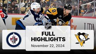 NHL Highlights | Jets vs. Penguins | November 22, 2024