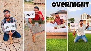 Overnight Different House With Different Budget -  2000 + 1000 + 500 + 200 Rupees- अब आएगा असली मजा