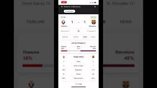 FC Barcelona vs CA Osasuna Half-time stats