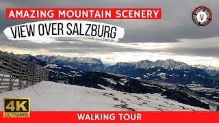 Gaisberg Salzburg Austria  Amazing light dances in the clouds (4K Virtual Walking Tour)