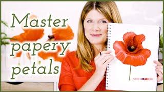 How to paint a watercolor poppy | Good flower painting class with Anna Mason
