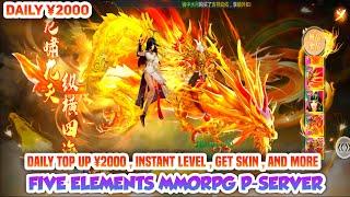 Five Elements MMO Daily Recharge ¥2000 , Intant Level , Get Fashion , Mount , Wing , Weapon , & More