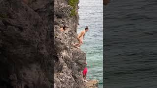 Beach Girls just want to have Funawesome cliff jumping #beach #thrill #shorts