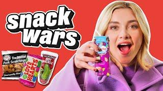 Florence Pugh Compares American & British Snacks | Snack Wars