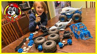 Monster Jam Toy Trucks  Kid Takes Apart Megalodon Storm RC Monster Truck (STEM EDUCATIONAL Video)