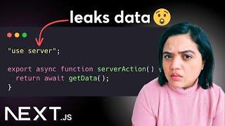 You’re leaking data with Server Actions in Next.js (accidentally)