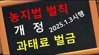 농지법 벌칙 개정 2025.1.3 시행