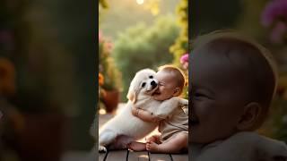 Baby enjoy with puppy ️ #dogmasti #dogfriendly #dogfriendship #cutepuppy #dogvideo #youtubeshorts