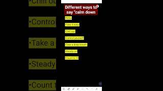 Different Ways to Say CALM DOWN #english #vocabulary
