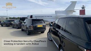 Close Protection Security Chauffeurs working in tandem with Police