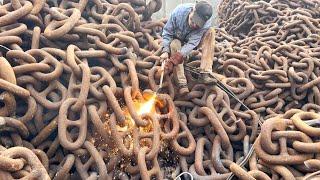 Unbelievable Process of Recycling Hundreds of Ship Anchor CHAIN into Pickaxe | Discovery Skills