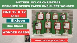 WOW!  I'll Show You How to Create 16 Christmas Cards From Just One Sheet of Joy of Christmas Paper!