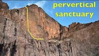 Climbing Pervertical Sanctuary on the Diamond of Longs Peak, CO