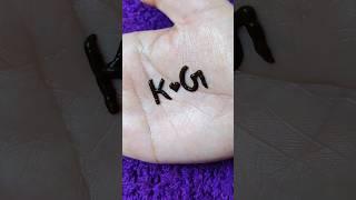 Cute K️G letters tattoo mehndi design  #ytshorts #mehndi #hennatatto #viralshorts #trending #love