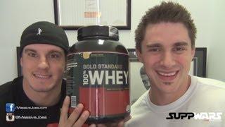 Optimum Nutrition 100% Whey Gold Standard v MusclePharm Combat - MassiveJoes.com SUPP WARS Compare