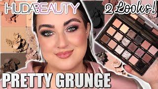 HUDA BEAUTY PRETTY GRUNGE EYESHADOW PALETTE REVIEW! + 2 EYE LOOKS!