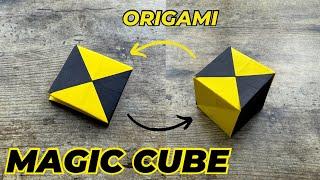 DIY ORIGAMI MAGIC CUBE EASY FOLDING | MAGIC CUBE ORIGAMI TUTORIAL | UNFOLD THE MYSTERY PAPER CRAFT