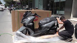 unboxing SYM joyride 300cc scooter 2023 grey color