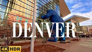 Walking Tour - Denver, Colorado - Denver Art Museum to Larimer Square |  With Calm Music [4K HDR]