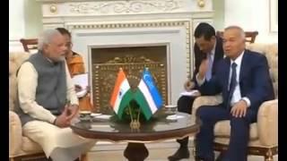 PM Modi meets the President of Uzbekistan Islam Karimov in Tashkent