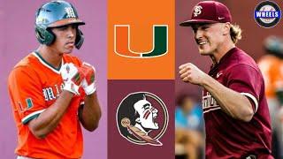 Miami vs #10 Florida State Highlights (G2) | 2024 College Baseball Highlights