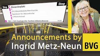 Ingrid Metz-Neun Announcements for "The Bus"