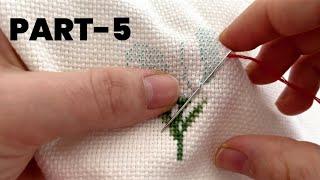 Etamin havlu işleme | Yeni başlayanlar için | cross stitch towel embroidery for beginners | Part-5 |