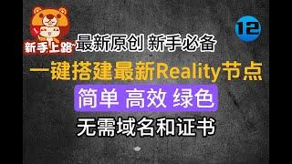 【最新原创】一键脚本快速安全搭建reality节点，无需域名和证书，简单、高效、绿色