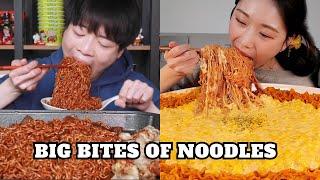 lets eat BIG BITES of NOODLES with mukbangers | NOODLES ASMR COMPILATION | Lets eat with mukbangers