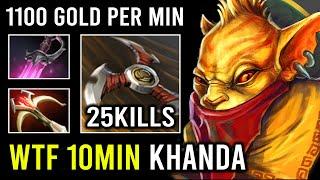 WTF 10Min Godlike Khanda 1100 GPM Invisible Ninja 1 Shot Track Spam Bounty Hunter Dota 2