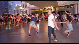 Huge Flash Mob STOPS The Las Vegas Strip!