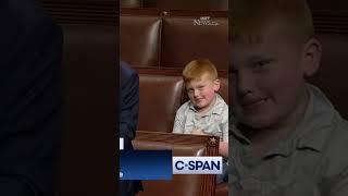 Rep John Rose's son makes silly faces at camera during dad's remarks on House floor