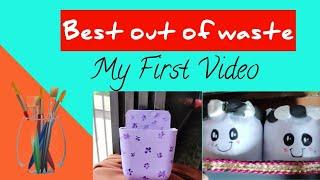 Best out of Waste || My First Video || Art By Zikra