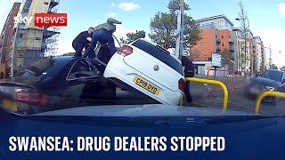 Wales: Car upended as Swansea drug dealers fail to escape police