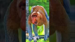 IS THAT A REAL NOSE????? #monkey #proboscismonkey #facts