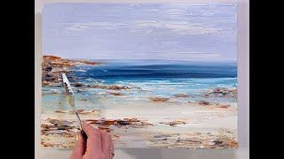 Cornish Seascape | Beach Painting Tutorial | Coastal Abstract Painting | Cornwall Inspired Art