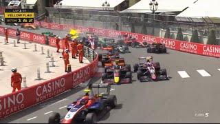 F3 Monaco Sprint Race Start Big chain accident on the first lap