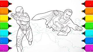 Digital Drawing Justice League for Coloring Pages _Timelapse