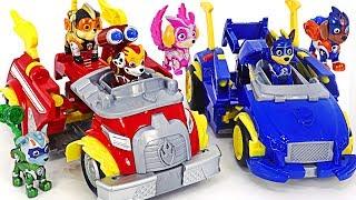 Paw Patrol Mighty Pups Super Paw Powered Up Cruiser and Fire Truck! | DuDuPopTOY