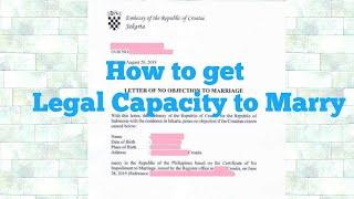 How to get Legal Capacity to Marry for Croatian Citizen (Letter of No Objection to Marriage)