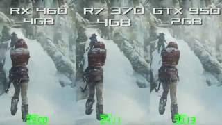 RX 460 NITRO vs R7 370 vs GTX 950 - Rise of The Tomb Raider DirecX12 1080p Frame Rate Test